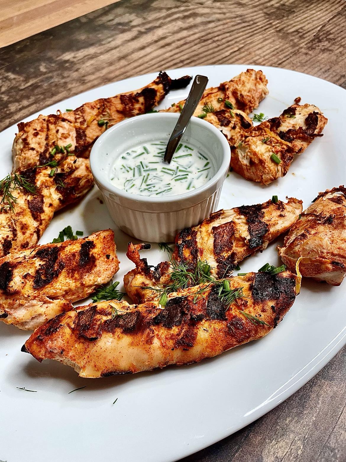 Grilled Buttermilk Chicken with Dipping Sauce