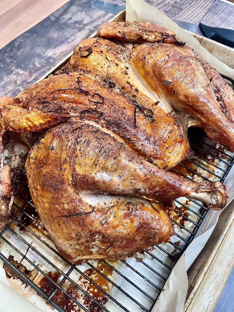 Roasted Dry Brined Spatchcock Turkey