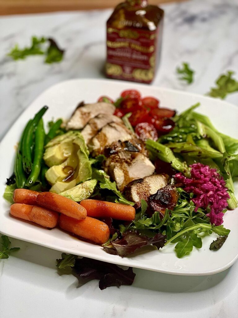 Grilled Balsamic Chicken Avocado Salad