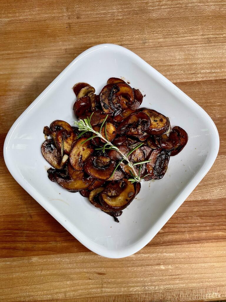 Plated Roasted Mushrooms