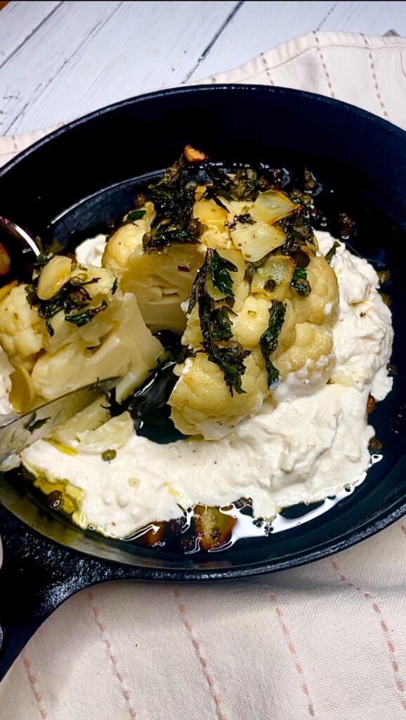 Slow Roasted Whole Cauliflower