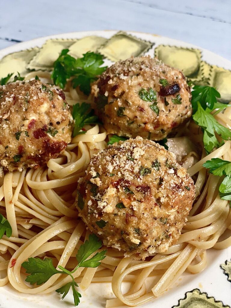 Greek Feta Sundried Tomato Chicken Meatballs