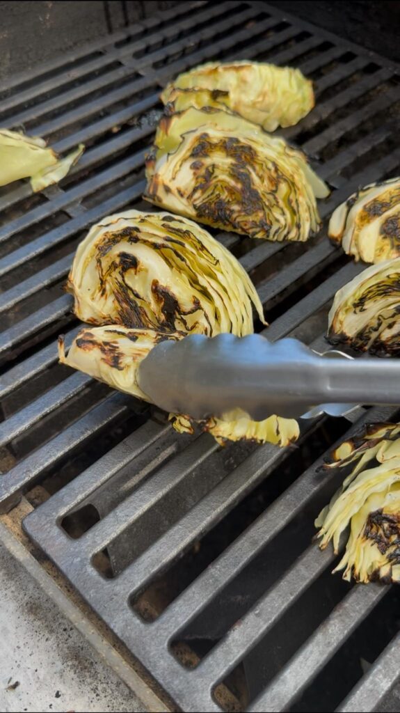 Charring Cabbage on the Grill