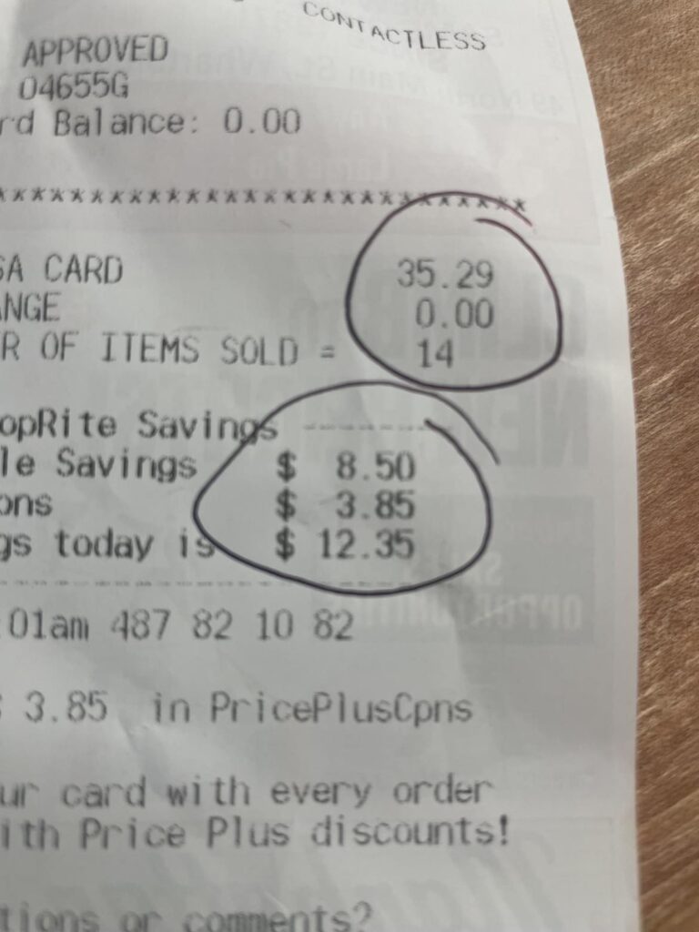 Grocery Receipt