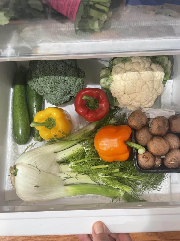 Medium Lasting Produce in Designated Drawer